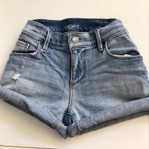 Ann Taylor Loft light wash jean shorts